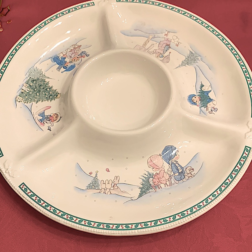 1997 Enesco Precious Moments Chip and Dip Bowl